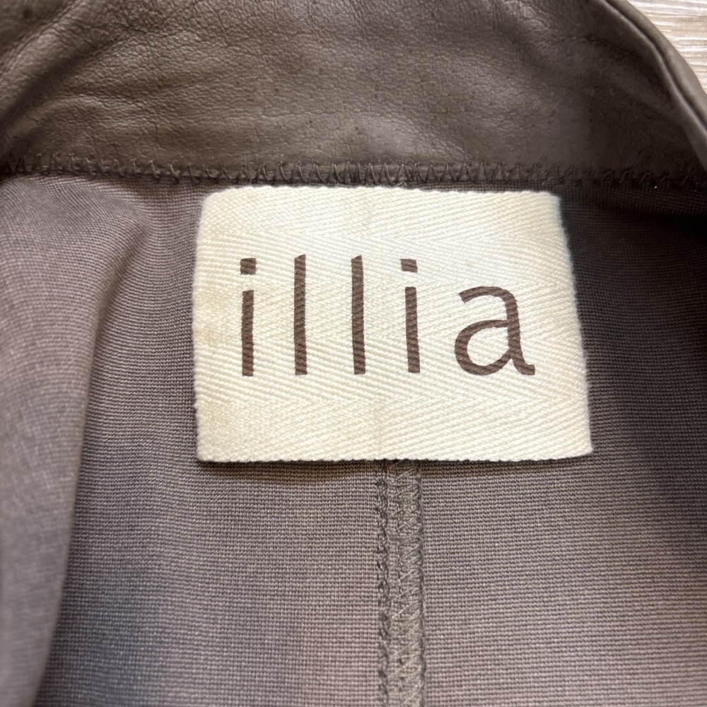 Illia Light Brown Leather & Knit Open Cardigan Jacket Sz 4 USA Boho Western - Picture 3 of 14